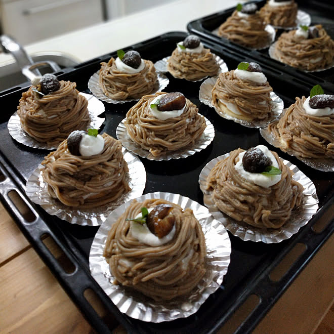 壁 天井 モンブラン 娘っち手作り ダイソーのむき栗 お菓子作り などのインテリア実例 21 03 11 17 56 39 Roomclip ルームクリップ