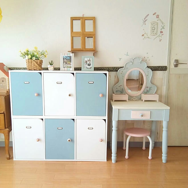 カラーボックス カラボリメイク セリア 子供部屋 女の子部屋 などのインテリア実例 17 09 25 08 44 13 Roomclip ルームクリップ
