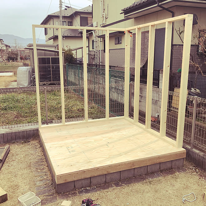 2 4 2 4工法 物置小屋 小屋diy 基礎工事 などのインテリア実例 09 05 14 08 28 Roomclip ルームクリップ