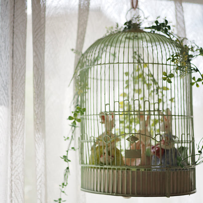 フェイクグリーン/ハンドメイドのうさぎ/ペイント/昭和の鳥かご/西洋陶芸...などのインテリア実例 - 2019-09-23 11:27:42