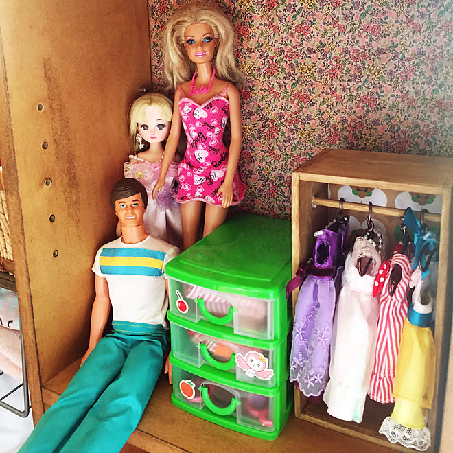棚 おもちゃ収納 100均リメイク バービーとケン リカちゃん などのインテリア実例 18 08 03 16 07 56 Roomclip ルームクリップ