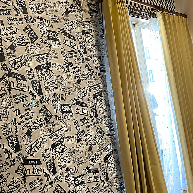 アメリカンポップ 市松模様 壁紙 リビングのインテリア実例 22 02 23 21 41 43 Roomclip ルームクリップ