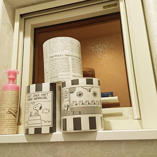 バス トイレ スヌーピー Diy クリアファイル ダイソー などのインテリア実例 17 04 19 22 21 16 Roomclip ルームクリップ