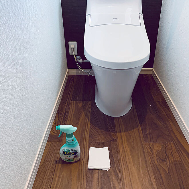 トイレの床掃除/雑巾がけ/ぞうきんがけ/マイペットで床拭き/マイペット...などのインテリア実例 202008