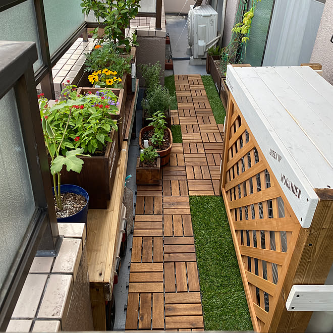 セリアの人工芝 セリア 人工芝 人工芝マット ジョイントマット などのインテリア実例 08 02 22 50 43 Roomclip ルームクリップ