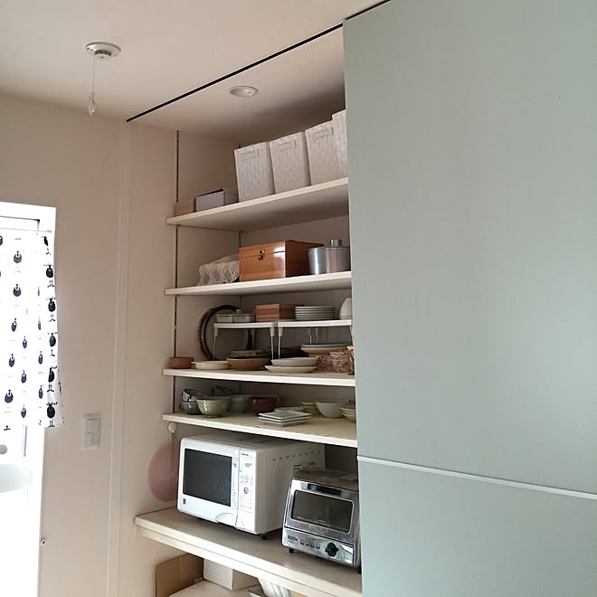 キッチン 防災対策 キッチン背面 家電は隠す派 大容量収納 などのインテリア実例 16 03 16 16 08 55 Roomclip ルームクリップ