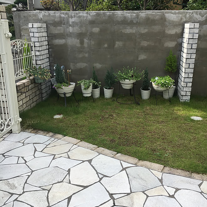 玄関 入り口 ガーデニング 庭づくり ブロック塀を隠したいのです ブロック塀 などのインテリア実例 18 07 09 23 03 25 Roomclip ルームクリップ