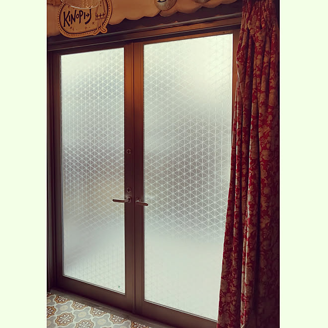 玄関 入り口 ガラス扉 窓用フィルム 切り子グラスのインテリア実例 03 28 21 49 10 Roomclip ルームクリップ