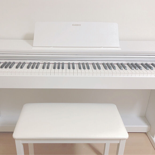 部屋全体/白いピアノ/電子ピアノ/ピアノがある部屋/1K&hellip;などのインテリア実例 20180916 225748
