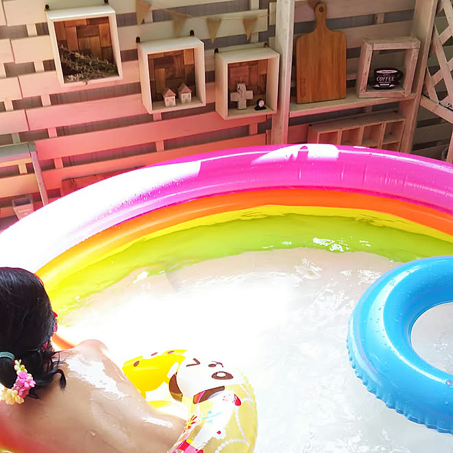 ビニールプール ダイソー 南側ベランダ マンション ニトリすのこ などのインテリア実例 17 08 01 21 53 03 Roomclip ルームクリップ