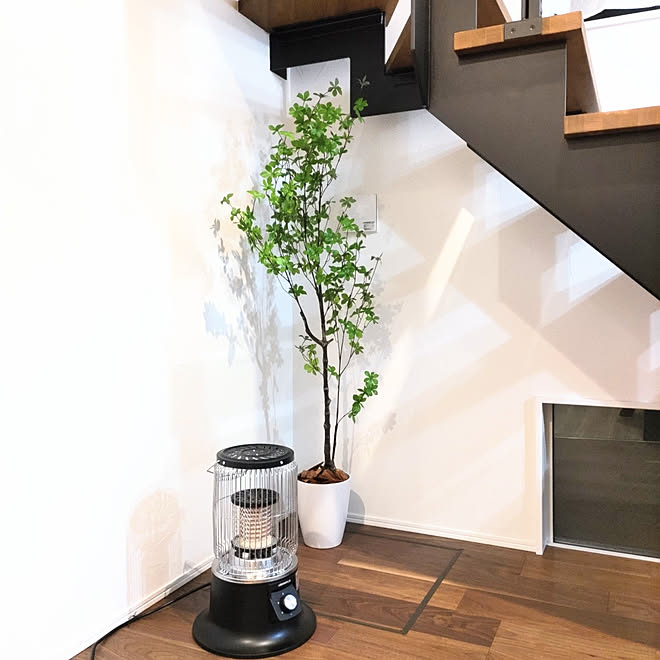 買ってよかったもの アイアン手摺 フェイクグリーン 階段下 無垢フローリング などのインテリア実例 22 02 18 18 28 38 Roomclip ルームクリップ