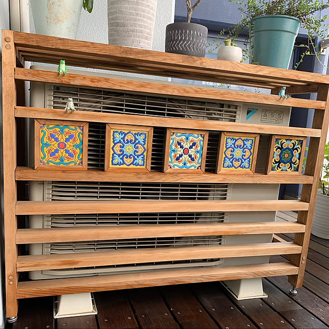 エアコン室外機カバー べらンダガーデン コレ Diyしたよ 多肉植物のインテリア実例 05 28 12 36 53 Roomclip ルームクリップ