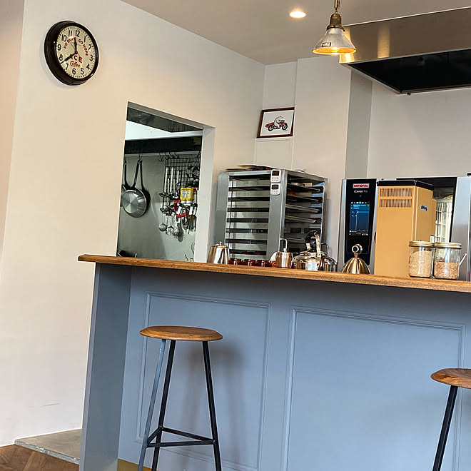 カウンター くすみブルー おしゃれカフェ インスタk31 E インスタやってます のインテリア実例 21 08 13 14 46 44 Roomclip ルームクリップ