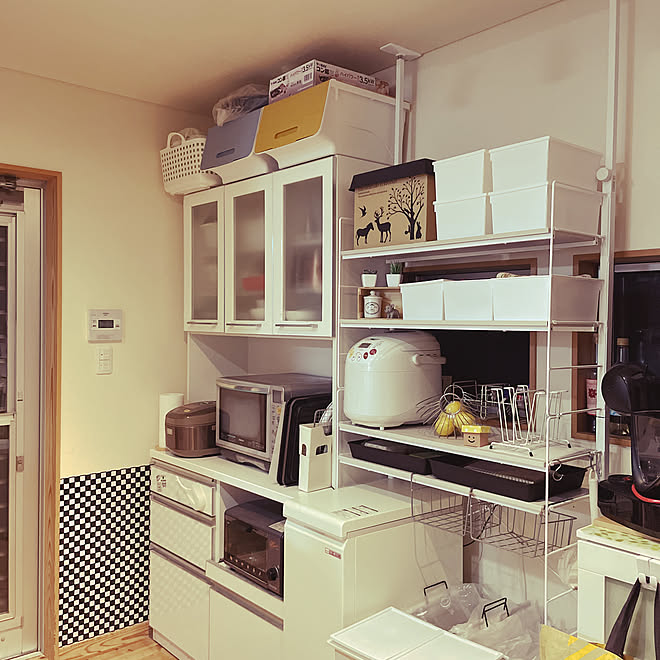 ホワイトインテリア ワイヤーシェルフnポルダ ニトリ キッチンのインテリア実例 21 05 03 58 Roomclip ルームクリップ