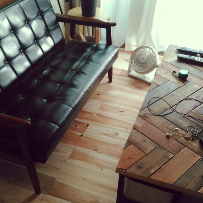 リビング 賃貸 Diy 無垢材の床のインテリア実例 18 05 19 21 12 36 Roomclip ルームクリップ