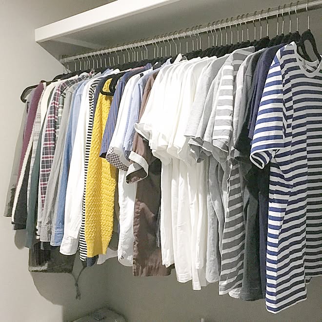 コストコハンガー コストコ ウォークインクローゼット クローゼット スッキリ暮らす などのインテリア実例 16 10 29 09 30 54 Roomclip ルームクリップ