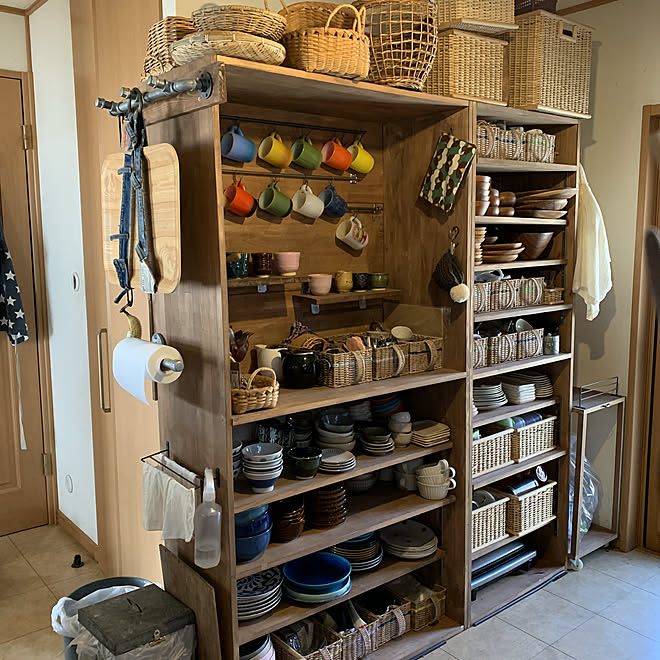 カゴ 木のお皿 無印良品かご 和食器 フェリシモ などのインテリア実例 02 07 12 12 29 Roomclip ルームクリップ