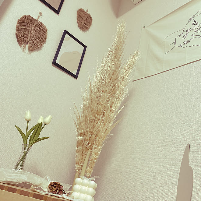 パンパスグラスのある暮らし セリア ハムスター 韓国インテリア ありがとう などのインテリア実例 09 23 17 59 21 Roomclip ルームクリップ