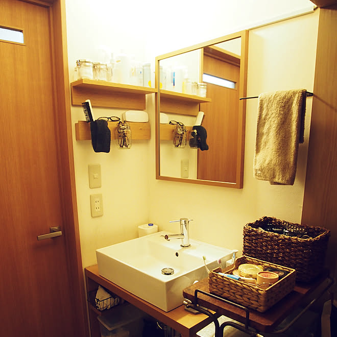 アイアン雑貨 洗面ボウル 無印良品 壁に付けられる家具 無印良品 洗面所 などのインテリア実例 02 15 10 42 32 Roomclip ルームクリップ