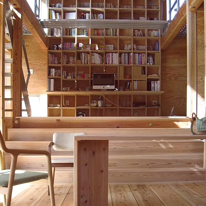 棚 本棚 合板 無骨 Diy材料 などのインテリア実例 14 11 25 12 32 01 Roomclip ルームクリップ