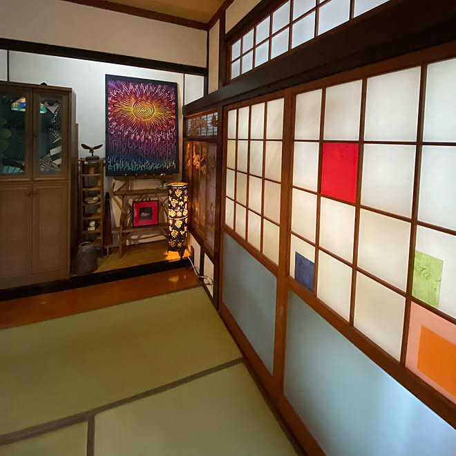 障子リメイク Mora 日本家屋 昭和の家 ウッドデッキのある暮らし などのインテリア実例 21 10 13 22 32 08 Roomclip ルームクリップ