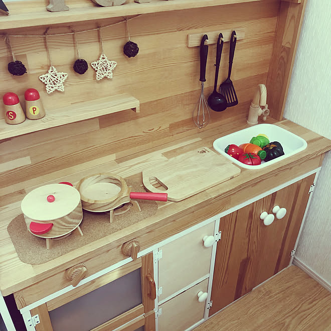 Diy お気に入り 女の子の部屋 かわいい おままごとキッチンdiy などのインテリア実例 21 08 08 14 27 45 Roomclip ルームクリップ