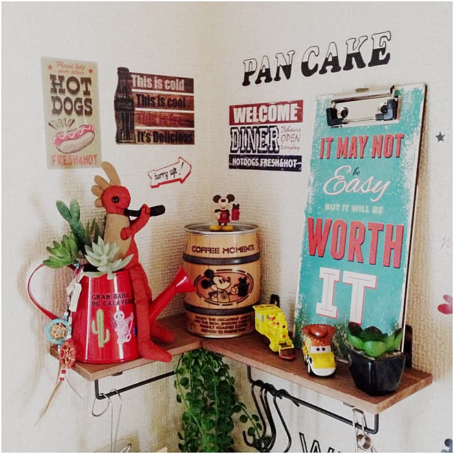 キッチン ミニドリームキャッチャー フェイク多肉 ウォールステッカー ディズニー などのインテリア実例 16 08 06 14 39 06 Roomclip ルームクリップ