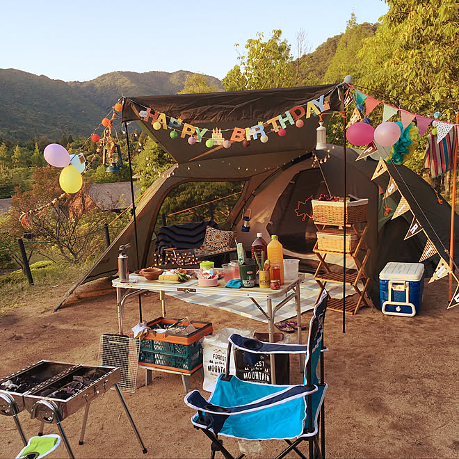 部屋全体 コールマンチェア 鹿ベンチ バースデーキャンプ バースデーインテリア などのインテリア実例 2018 05 15 22 38 44 Roomclip ルームクリップ