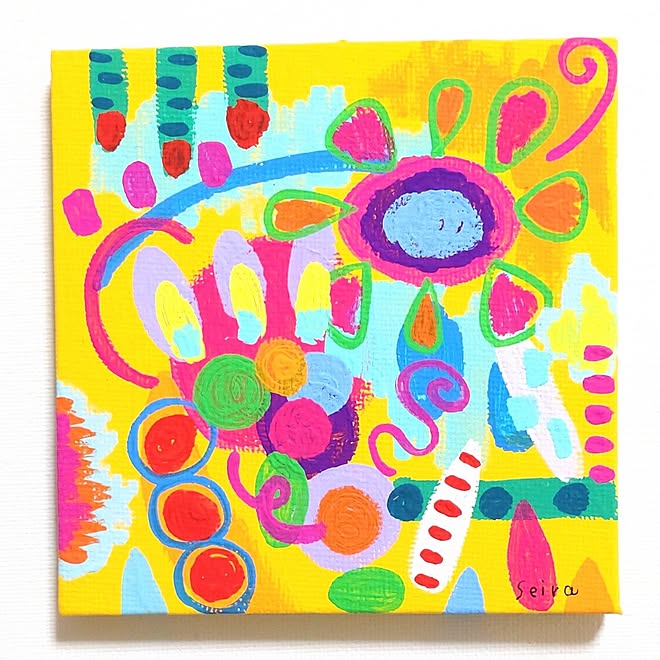 アート 花 絵 現代アート カラフルアート などのインテリア実例 22 01 24 09 09 50 Roomclip ルームクリップ