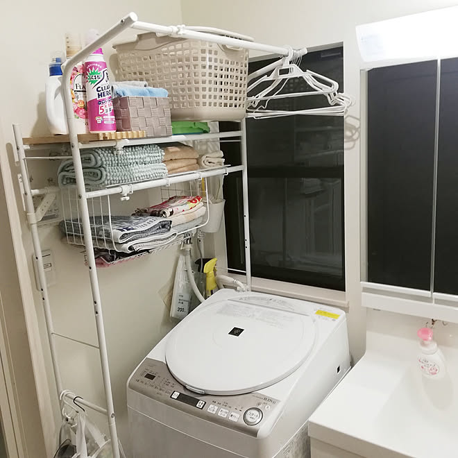 壁/天井/穴なし槽/SHARPの洗濯機/プラズマクラスター洗濯乾燥機/8㎏&hellip;などのインテリア実例 20210809 2137