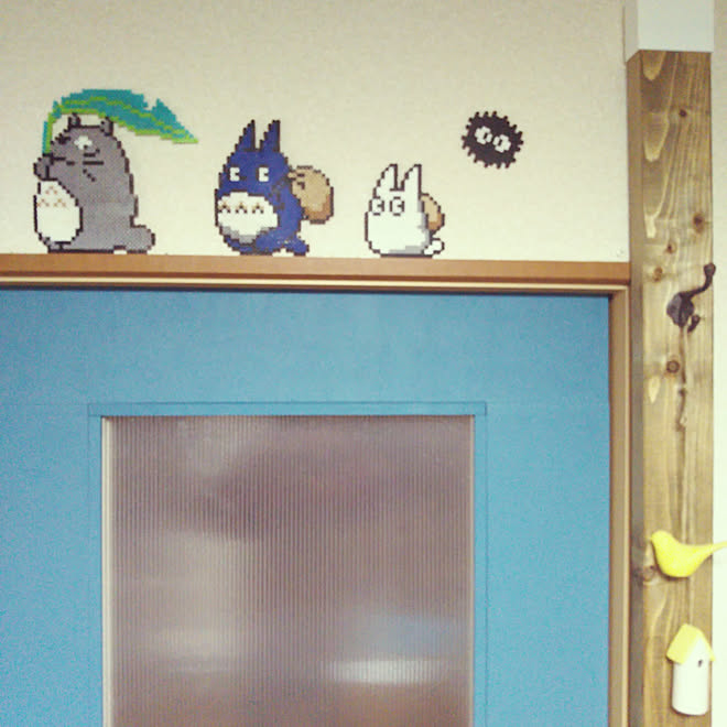 壁 天井 アイロンビーズ パーラービーズ おうち時間 トトロのインテリア実例 04 27 00 29 44 Roomclip ルームクリップ