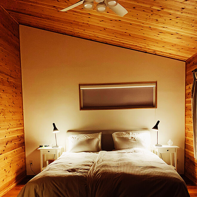 ベッド 寝室 北欧風にしたい 北欧カントリー風 ログハウス などのインテリア実例 19 10 02 46 53 Roomclip ルームクリップ