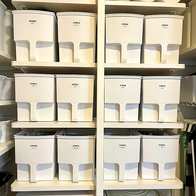 お勧めアイテム 取っ手付き収納ケース 不動技研 パントリー収納 キッチン などのインテリア実例 21 03 26 21 18 33 Roomclip ルームクリップ