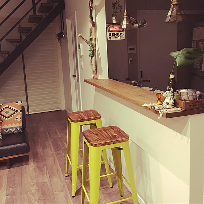 カウンターチェア 楽天で買ったもの 流木 ハンドメイド キリム などのインテリア実例 16 11 27 21 56 18 Roomclip ルームクリップ