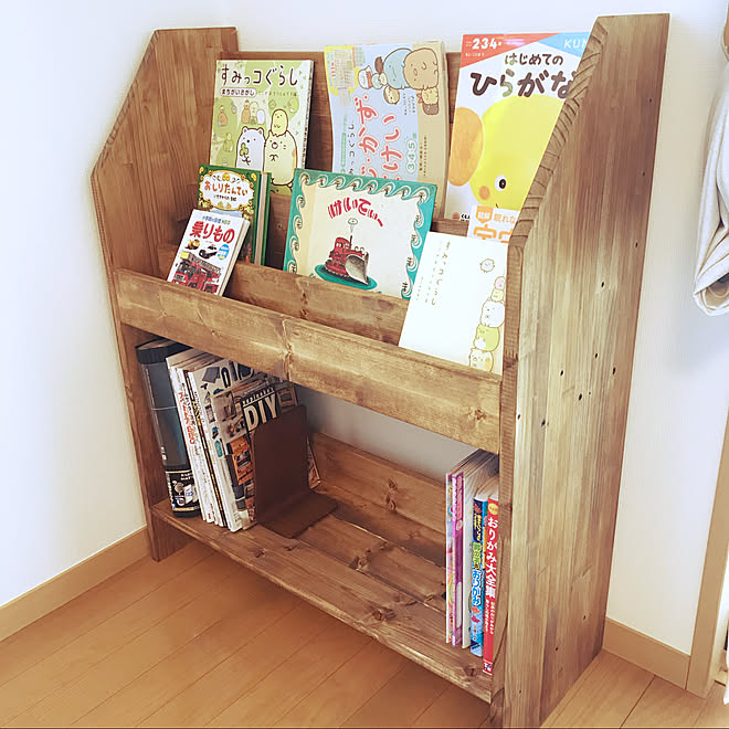 絵本棚 子供 本棚 Diy パパdiy などのインテリア実例 06 21 12 18 15 Roomclip ルームクリップ