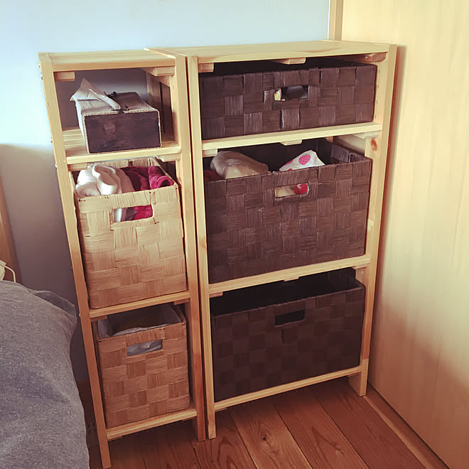 カインズ かご収納 Diy ベッド周りのインテリア実例 04 22 16 48 33 Roomclip ルームクリップ