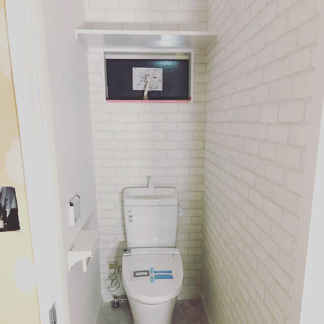 レンガ レンガ壁紙 トイレ バス トイレのインテリア実例 19 04 08 23 02 57 Roomclip ルームクリップ