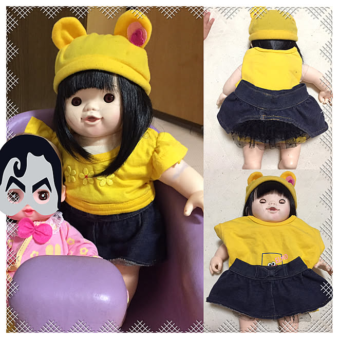 ぽぽちゃんの服 ベビー服リメイク 子供服リメイク ハンドメイド おままごと などのインテリア実例 19 12 27 00 05 35 Roomclip ルームクリップ