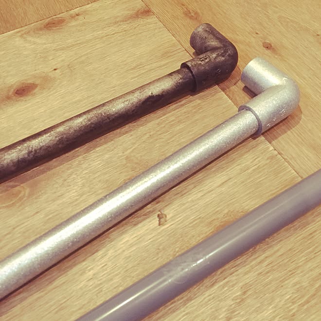 棚 錆び塗装 水道管diyのインテリア実例 16 06 30 22 48 52 Roomclip ルームクリップ