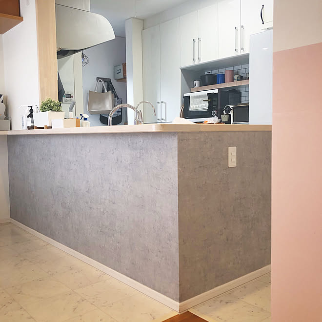 Diy 壁紙屋本舗 壁紙ペイント キッチンのインテリア実例 01 26 21 42 26 Roomclip ルームクリップ