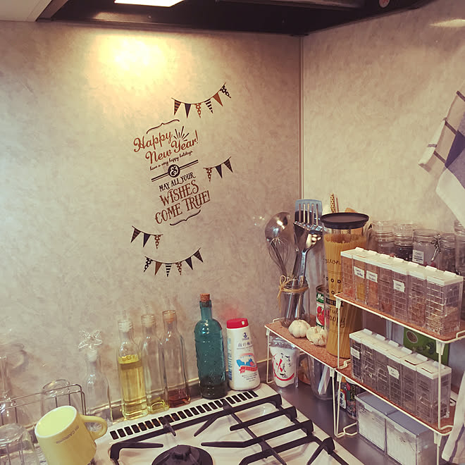 キッチン/オイルボトル/スパイスボトル/スパイスラック DIY/調味料入れ...などのインテリア実例 - 2017-09-01 00:59:40