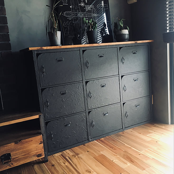 アイアンペイント リメイク カラーボックスリメイク カラーボックス ニトリ などのインテリア実例 09 14 11 08 24 Roomclip ルームクリップ