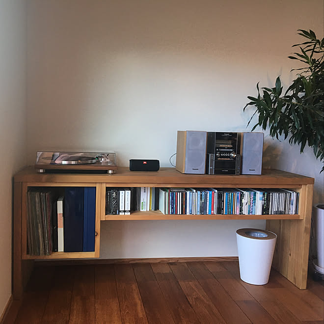 CD収納/レコードのある生活/レコードプレーヤー/わたしのDIY&amp;リメイクアイデア/二世帯同居&hellip;などのインテリア実例 202009