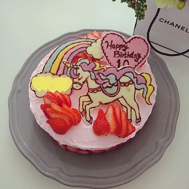 キッチン キャラクターケーキ ユニコーン お誕生日 お誕生日ケーキ などのインテリア実例 01 16 30 01 Roomclip ルームクリップ