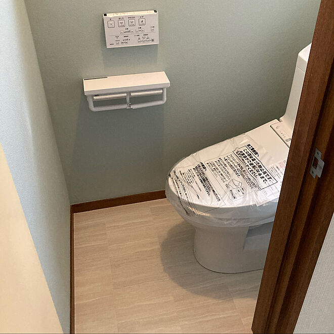 ブルーグリーン サンゲツ クッションフロア バス トイレのインテリア実例 21 05 29 16 01 00 Roomclip ルームクリップ
