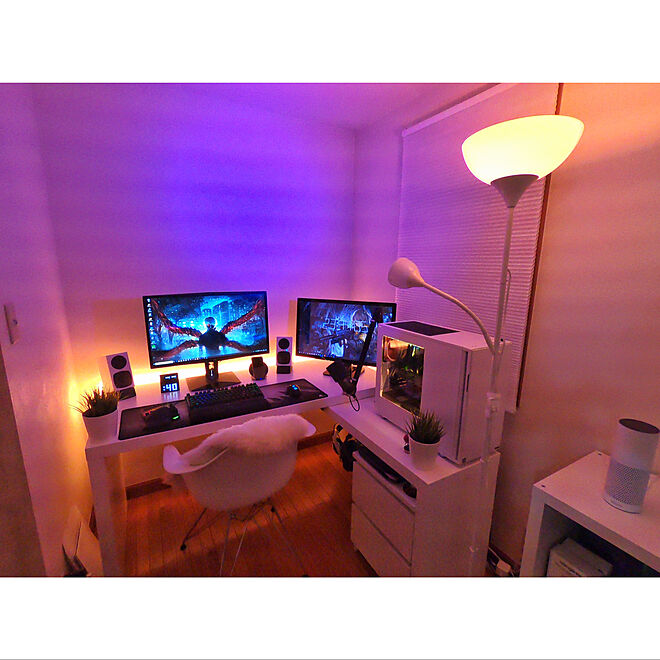 部屋全体 Philips Hue ゲーム Ikea 照明 などのインテリア実例 18 01 04 23 53 36 Roomclip ルームクリップ