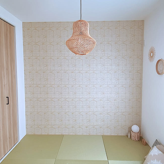 和モダン 麻の葉模様 和室 アクセントクロス 建売住宅 などのインテリア実例 06 14 13 06 01 Roomclip ルームクリップ