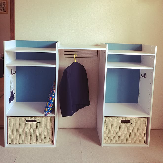 棚 ニトリのカラーボックス 幼稚園グッズ 収納 カラーボックス Diy Diy などのインテリア実例 17 01 26 16 21 Roomclip ルームクリップ