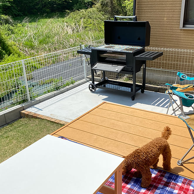 お庭でbbq qスペース qコンロ 庭 ガーデン などのインテリア実例 05 02 10 46 22 Roomclip ルームクリップ