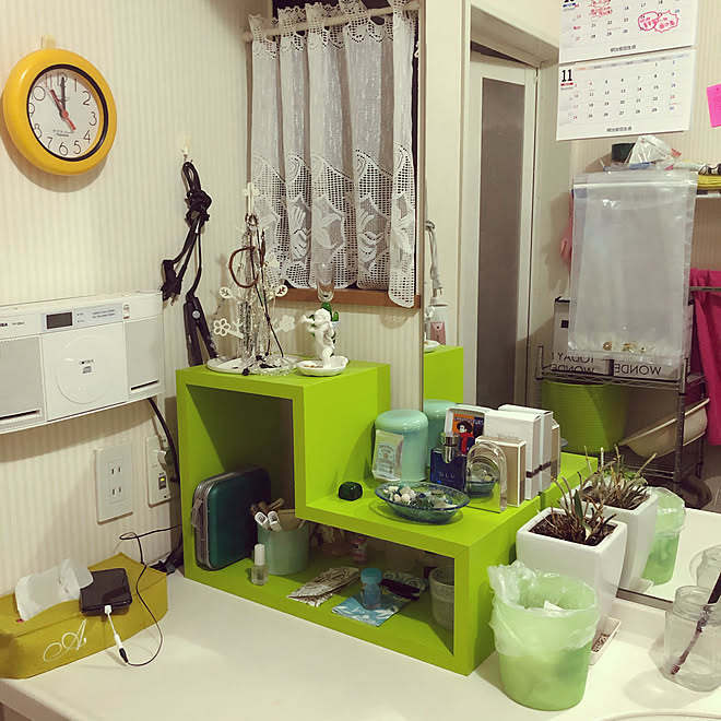 シンプルモダン これからどーする 洗面所 黄緑が好き バス トイレのインテリア実例 19 11 01 23 14 03 Roomclip ルームクリップ